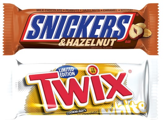 Mars_Snickers Hazelnut_Twix White Chocolate