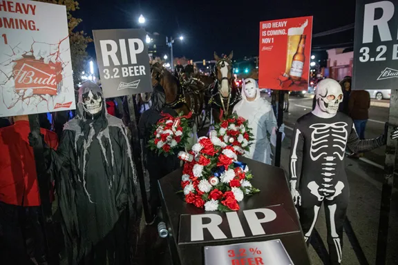 Budweiser throws Halloween funeral for 3.2 Beer in downtown Salt Lake City