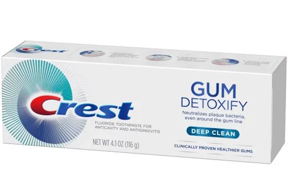 Crest Gum Detoxify toothpaste reaches below gum line