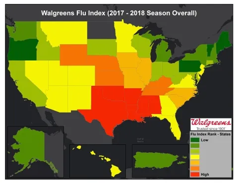 Southern states top Walgreens Flu Index for 2017-2018