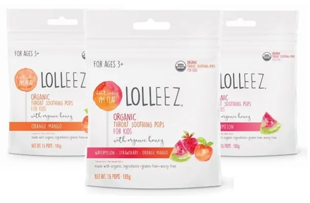 Lolleez organic sore throat pops offer kids relief