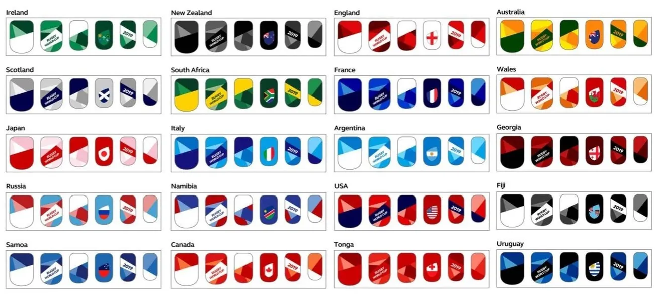 Canon releases nail sticker designs for teams competing in Rugby World Cup 2019