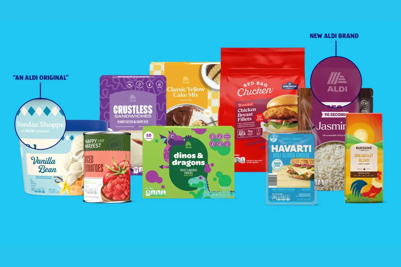 Aldi modernizes private label with bold new packaging