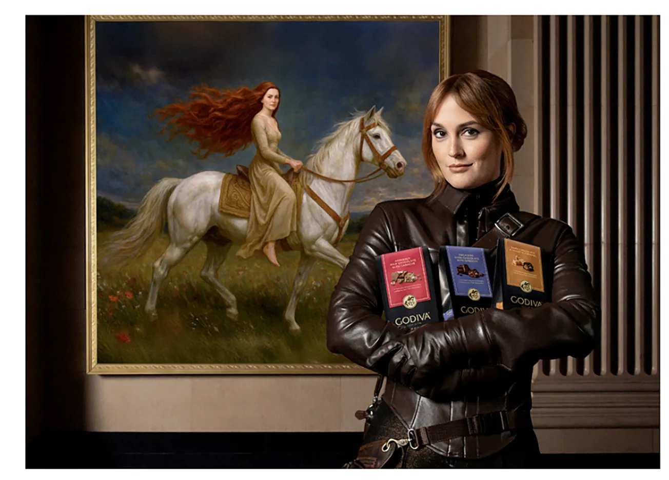 Leighton Meester channels Lady Godiva in Godiva’s bold and iconic new campaign