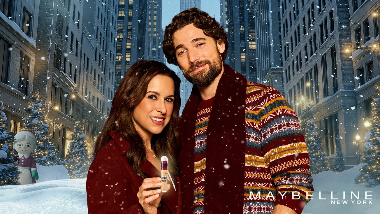 Maybelline reunites Lacey Chabert and Dustin Milligan in new 5-part microdrama: "Maybe This Christmas"